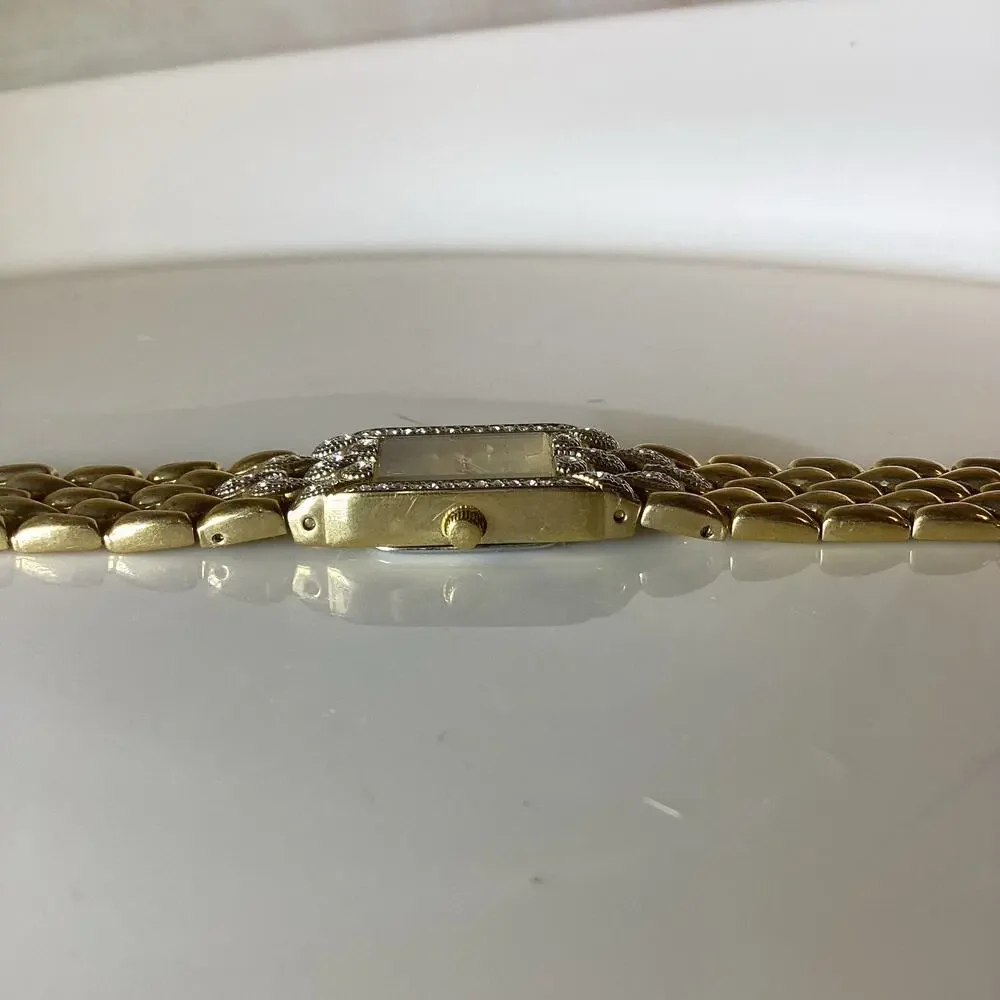 Vintage ELGIN Gold Tone & Rhinestones Bracelet Watch